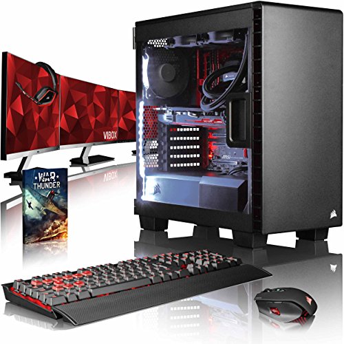 Preisvergleich Produktbild VIBOX Species-X GXS770-213 Gaming PC Computer mit Spiel Bundle, 3X Triple 27 Zoll HD Monitor (4,0GHz Intel i7 X 6-Core, GeForce GTX 1070, 64Go DDR4 RAM, 120GB SSD, 2TB HDD, Ohne OS)
