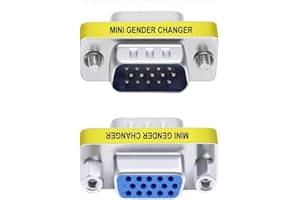 CABLEPELADO Adaptador VGA Macho a Hembra, Acoplador SVGA, Cambiador de Género HDB15, Conector 15 Pines, Plug VGA Male Female