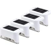 Beyaz Solar G&uuml;neş Enerjili Beyaz K&ouml;şebent Merdiven Veranda Bah&ccedil;e LED Lamba Dekoratif Dış Mekan Aydınlatma 4 L&uuml;