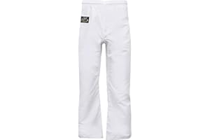Playwell Elite Karate Suave Micro Fibra Blanco Ultra Ligero Artes Marciales Pantalones - Blanco