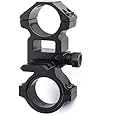 Weltool PM23 flashlight mount 1-inch / 30mm Riflescope Rings Barrel Clamp Mount with Picatinny Rail for Magnifiers, IR Flashlights,aim and Night Sight, Tactical Light (Heighten space)