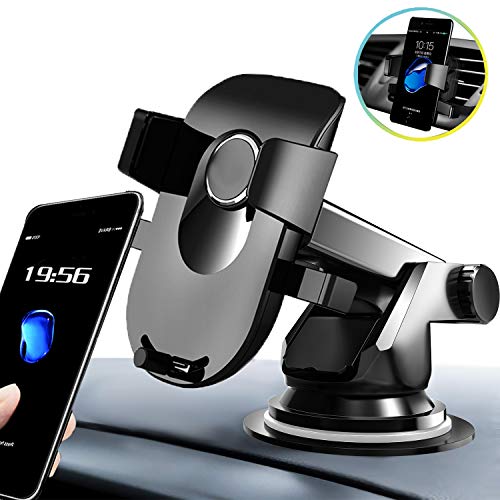 AMZOON Handyhalter fürs Auto Handyhalterung KFZ Handy Halterung Universale Windschutzscheibe/Lüftung/Armaturenbrett 3-in-1Smartphone Halterung für iPhone Samsung Huawei Xiaomi LG Sony