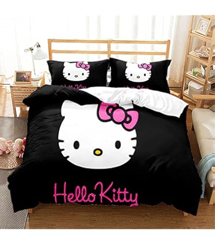 Set Copripiumino Hello Kitty 3 Pezzi Microfibra - 140x210 Cm + Federa 80x80 Cm, Stampa 3D - Foto 6