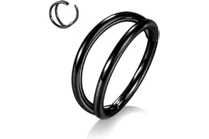 AROWRO Double Open Stack Septum Clicker Nasenringe Conch Daith Piercing Schmuck Knorpelohrring Hoop Chirurgenstahl Conch Daith Helix Rook Lobe Ohrring 18G 16G