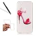 Produktbild Handyhülle für Huawei P10 Lite,Silikon Hülle für Huawei P10 Lite,Leeook Ultra Dünn Flexibel Transparent Silikon Bumper Schale Rückseite Handyhülle Schutzhülle Schön Blumen Schuh Durchsichtige TPU Crystal Clear Case Backcover Tasche Etui für Huawei P10 Lite + 1 x Schwarze Eingabestift-Blumen Schuh