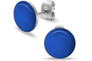 Soul-Cats runde Ohrstecker Ohrringe aus Edelstahl, glänzend für Frauen Mädchen Durchmesser 10mm