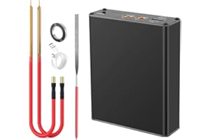 INVERCRIGIL Batteria Spot Welder con 11 livelli di potenza di saldatura, 5000mAh batteria, 2M foglio di nichel-plate, per la fabbricazione di pacchi batteria (Nero)