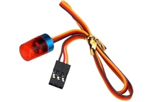 KEEDA RC LED Lampe de la Police Lampe d’Alarme avec Mode Strobing-Blasting/Clignotant/Rotation pour 1/8 1/10 1/12 1/16 RC Modèle Police Car Truck Accessoires (Rouge)