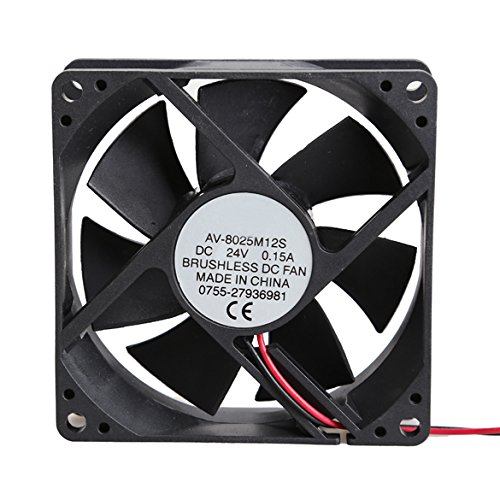 Demiawaking 8025S 24V Brushless DC 7 Blade 2 Drähte Kühler Lüfter 80x80x25mm