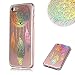 Produktbild Aearl Für iPhone 8 7 Hülle Silikon, Shiny Laser Bunt Gemälde Muster Weich Dünn TPU Handyhülle Transparent Klar Schutz Tasche Schale Stoßfest Bumper Cover mit Schutzfolie für iPhone 7 8, Traumfänger