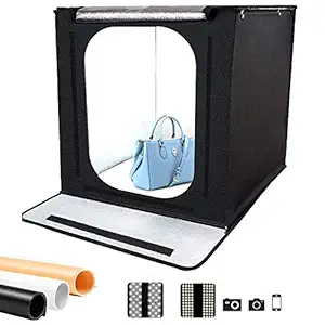 Osaka 40x40 cm Portable Photo Studio Shooting LED Tent Light Cube Diffusion Soft Box Kit with 3 Colors Backdrops for Photography
