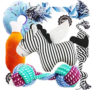 buibiiu Dog Toys, Dog Teething Toys Best Puppy Chew Toys Dog Chew Toys Squeaky Toys Balls