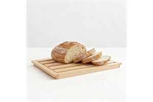 MOTTIWOOD Tagliere Pane con Vassoio Raccoglibriciole, Griglia Estraibile, 100% Legno Faggio, 38 x 24 x 2h cm, Tagliere Pane Made in Italy