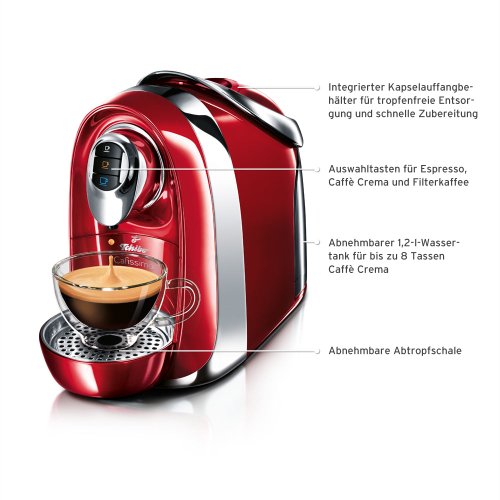 Tchibo Cafissimo Compact Kaffeekapselmaschine, Rot - 3