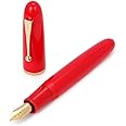 Jinhao 9019 Fountain Pen, Dadao Series #8 Heartbeat Medium Nib, Red Acrylic Barrel with Golden Clip Big Size Writing Pen