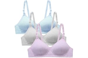 SUNVIVID Reggiseni per Ragazze Adolescenti in Cotone Traspirante Senza Cuciture Sportivo Intimo Top per Bambine 12-18 Anni Donna e Bambini Coppa AB- Pacco a 3