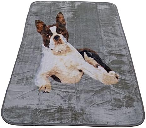 LUXURY SUPERSOFT LARGE FRENCH BULLDOG PUPPY DOG SHERPA FLEECE THROW BLANKET 150 X 200CM - 1.3KILO
