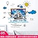 Produktbild MEIWALL 3D-Poster Decke Dach Segelurlaub Wandsticker Wandaufkleber für Kinder Kinderzimmer Schlafzimmer Wohnzimmer Küche Kinderzimmer Wand Kunst Dekor Aufkleber