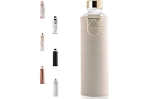 Equa Mismatch Szklana Butelka z etui ochronnym, kolor beżowo-złoty, 750 ml