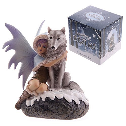 Puckator FYP125 Mystic Realms - Figura Decorativa (15 x 14 x 17 cm), diseño de Hada en la Nieve