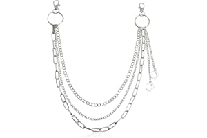 BIKPRST Punk - Cadena Para Pantalones De Mujer, Diseño De Luna, Talla Única, Metales No Preciosos, Sin Depósito