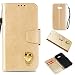Produktbild Samsung A5 2017 Hülle,Alfort Samsung A5 2017 Schutzhülle, Simulations Retro Ledertasche Flip Lederhülle PU Leder Tasche Cover Wallet Case für Samsung A5 2017 Smartphone (Gold)