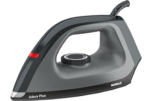 Havells Dry Iron Adore Plus 1100 Watts, Iron Press, Greblon Non Sick Soleplate with German Technology, Shock Proof Body, Aerodynamic Design, 360° Swivel Cord, 2 Year Manufacturer Warranty (Black)
