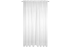 Eurofirany Lucy Voile, Tenda Trasparente con Fettuccia Arricciatenda-1 unità, Camera da Letto, Soggiorno, Cucina, Poliestere, Bianco, 300x300 cm