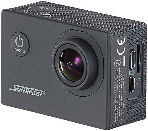 Somikon Motorrad Kamera: Einsteiger-4K-Action-Cam, WLAN Full HD (60 fps) mit Unterwassergehäuse (Action Cam 4K 60fps, Action Camera 4K, Mini Actioncam) – Bild 3