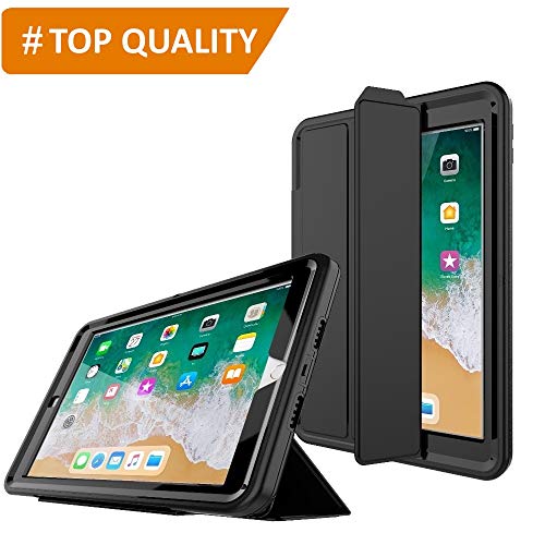 Preisvergleich Produktbild PROTECK Hülle für iPad Air 2 - Schutzhülle mitintegrierter Schutzfolie+Ständer Funktion+Auto Einschlafen / Aufwachen- Schwarz