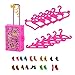 Produktbild VILLAVIVI 21Stück= 10 Puppenkleiderbügel Kleiderständes+ 10 Paar Schuhe + 1Kofferraum für Barbie Puppen Doll Accessories