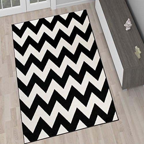 Trellis Rugs For Living Room Black And White Beautiful Moroccan Carpet 120 x 170 cm (3ft11" x 5ft7")