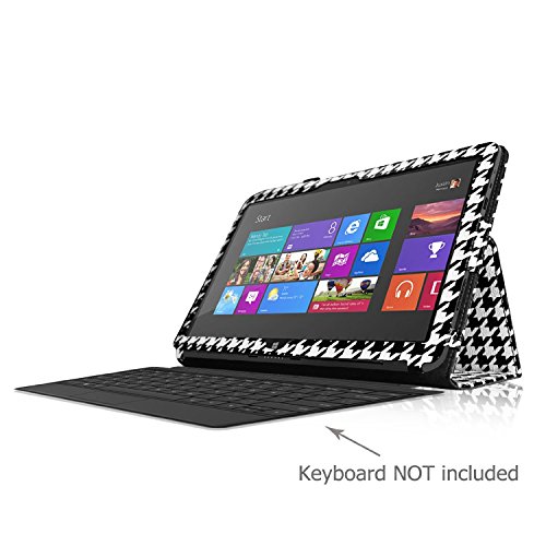 Fintie Schutzhülle Flip Case mit Stylus Halterung für Microsoft Surface RT/Surface 2 26,9 cm nicht kompatibel mit Windows 8 Pro – – ZG-Houndstooth Schwarz Surface 2 / Surface RT - 9