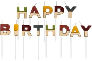 Folat 24209 zestaw świec do ciast "Happy Birthday" Comfy Cozy 2 cm na urodziny, dekoracja urodzinowa, dla dzieci, na imprezy, wesela, imprezy firmowe, jubileusze, wielokolorowe