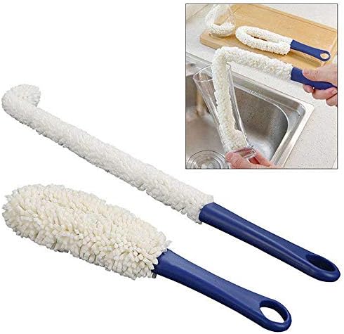 KOBWA Bottle Cleaning Brush Set Decanters Cleaner Multi-Function Household Cleaning Tools for Cleaning of Wine Long Bottle, Goblets, Glasses, Cups