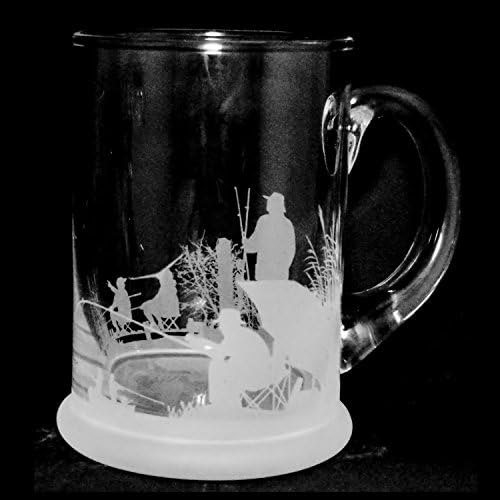 Crystal Pint Tankard with FISHING SCENE Frieze *FISHING Gift*