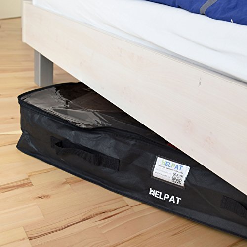 Premium Unterbettkommode mit Sichtfenster, 4 Haltegriffen und Beschriftungsfenster – 100 x 48 x 18 cm – staubfreie Kleideraufbewahrung – atmungsaktive Aufbewahrungstasche für Decken, Kleidung und mehr - 7