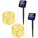 Produktbild Mpow Solar Lichterkette10 m 100er LED Warmweiß LED LichterketteWasserdichte Dimmbare Kupfer LED-Beleuchtung für Weinachten, Valentinstag, Hochzeit Fest und Party2 Stück