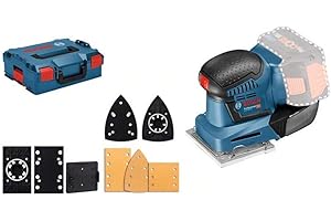 Bosch Professional 18V System GSS 18V-10 - Lijadora orbital a batería (3 platos lijadores, microfiltro, sin batería, en L-BOXX)