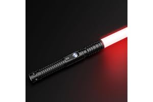 Lischwert Sabre Laser, 12 Modes d'effet sonore RVB 15 Couleurs modifiables, Sabre Laser FX de 80 cm de Long, Jouet de Sabre Lumineux Portable Rechargeable