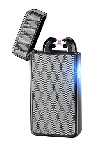 Preisvergleich Produktbild Aokvic USB elektronisches Feuerzeug aufladbar lichtbogen (Schwarz)