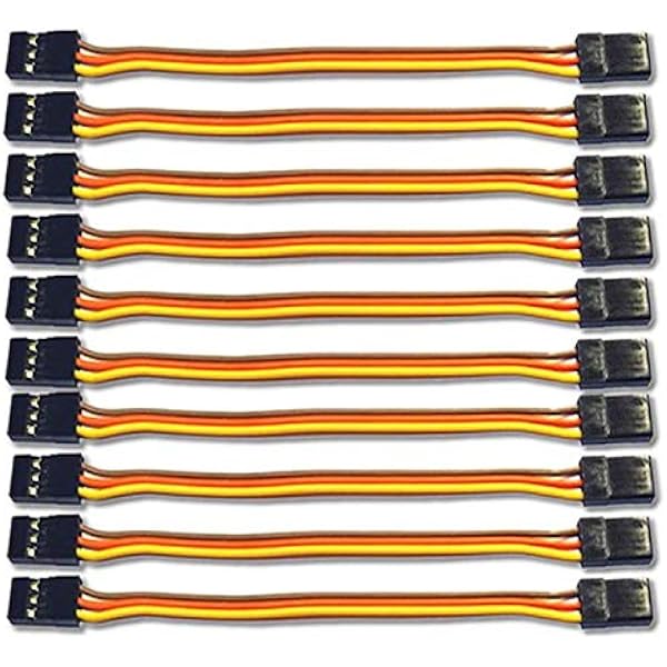 ZJWZJH 3 Paar 4-polige Servo-Verlängerungskabel – FL4,14 Mm Raster, 20 Cm, Stecker Auf Buchse, 22 AWG