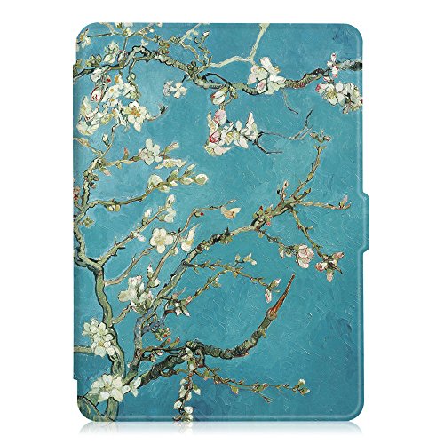 Fintie Kindle Paperwhite Hülle – Die dünnste und leichteste Smartshell Case Schutzhülle Tasche mit auto Sleep / Wake für den neuen Kindle Paperwhite 2016 (mit 300 ppi-Display, 6 Zoll, und integrierter Beleuchtung) und alle Modelle von 2012, 2013, 2014, 2015 – Mandelblüten - 2