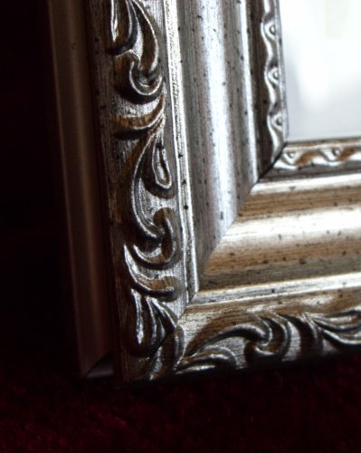 BILDERRAHMEN Fotorahmen ANTIK Silber Schwarz m Glasscheibe 10×15 zum hängen oder stellen - 2