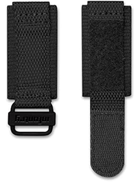 INFANTRY Schwarz Herren Uhrenarmband Stark G10 Nylon Band Fabric Leinwand Uhrenband Hook and Loop 24MM