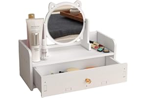 Verve Jelly Organizador de cosméticos y joyas, 1 cajón grande, HBT 15 x 14 x 32 cm, mini tocador, caja de PVC, blanco