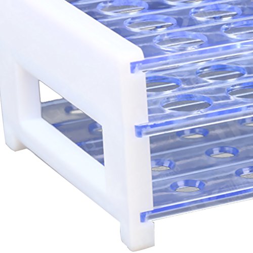 Gazechimp Reagenzglasständer für bis zu 50 Reagenzgläser, 13/16/18 mm Durchmesser – Klar, 16mm - 6