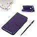 Produktbild Google Pixel XL Hülle, Google Pixel XL Schutzhülle, Alfort 3 in 1 Lederhülle Fashion Design Premium PU Leder Hohe Qualität Tasche Case Cover Kasten Abdeckung Wallet für Google Pixel XL 5.5" Smartphone Funktion Standfunktion Unterstützte Telefone und Magnetverschluss mit Schmetterling ( Dunkles Violet ) + Alfort Schwarz Stylus Pen + Netter Staub Stecker