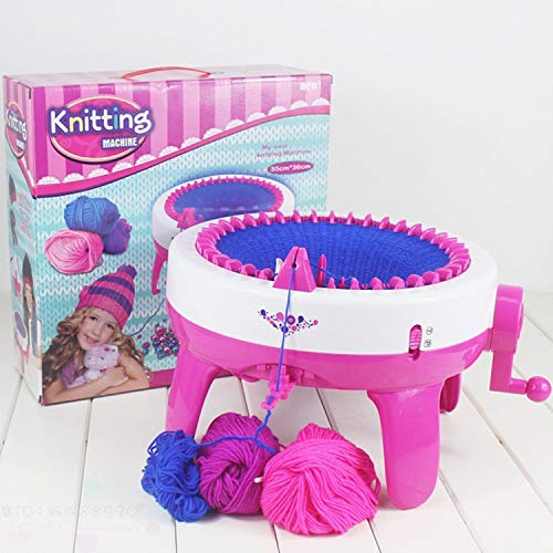 Preisvergleich Produktbild FairytaleMM Lustige Design Kinder Mädchen Strickmaschine DIY Manuelle Hüte Schals Strickmaschine Gestrickte Pullover Spielzeug für Kinder, Rosa & Weiß