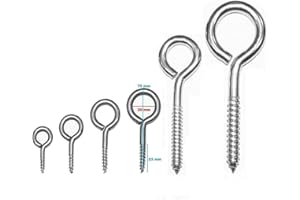 EURO TISCHE Bullone a occhiello Occhielli a vite Ganci a vite in acciaio zincato - Robusti ganci a vite in 6 diverse misure (70mm 25 pezzi)